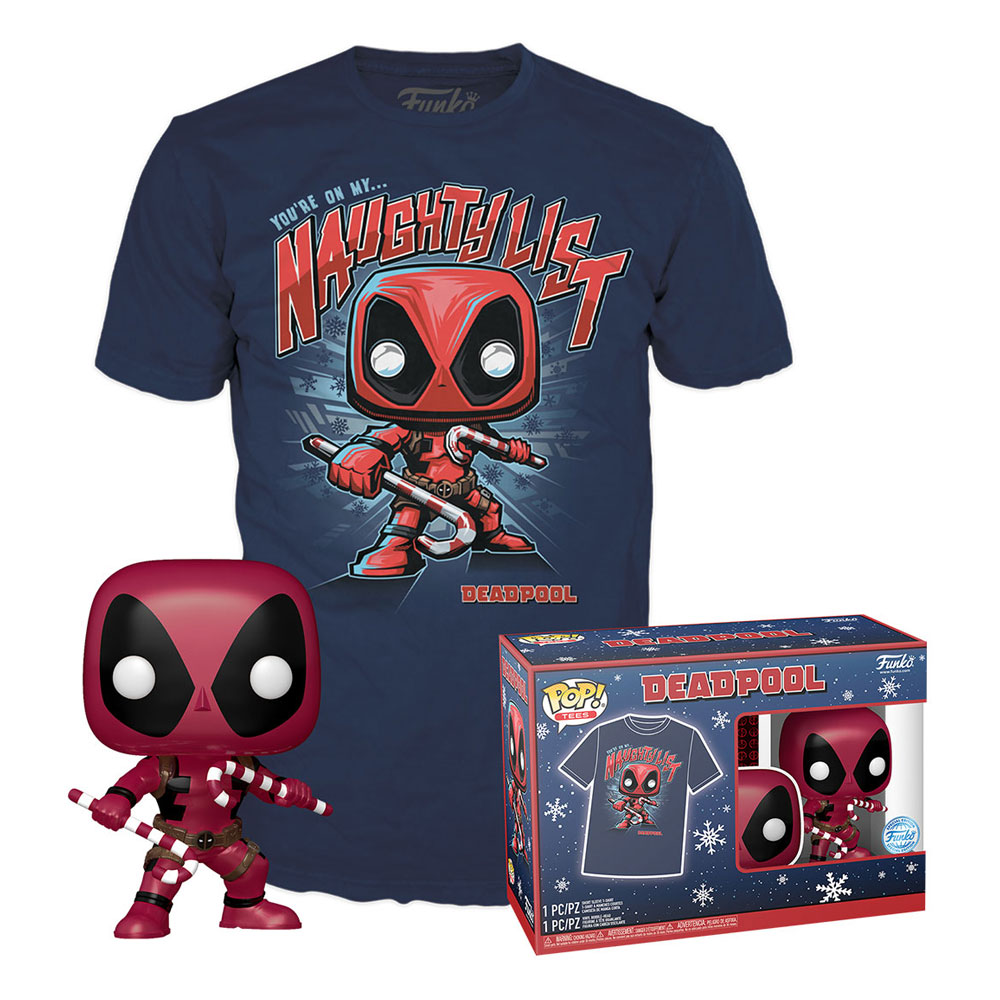 Funko Deadpool Verzamelfiguur & Tshirt Set -XL- Marvel POP! & Tee Box Deadpool HLD Blauw