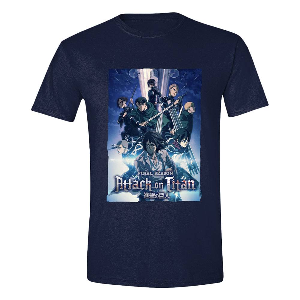 Attack On Titan Heren Tshirt -XL- Season Poster Blauw