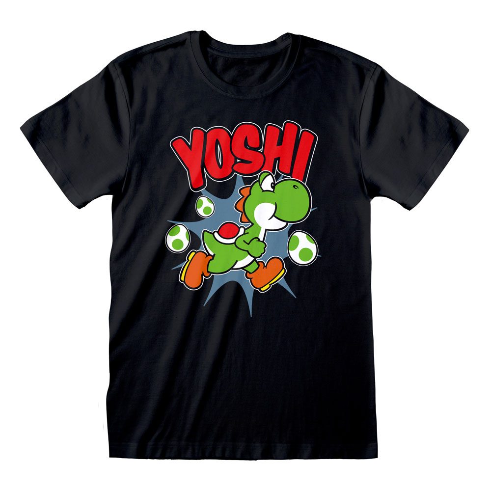 Nintendo Super Mario Heren Tshirt -XL- Yoshi Eggs Zwart