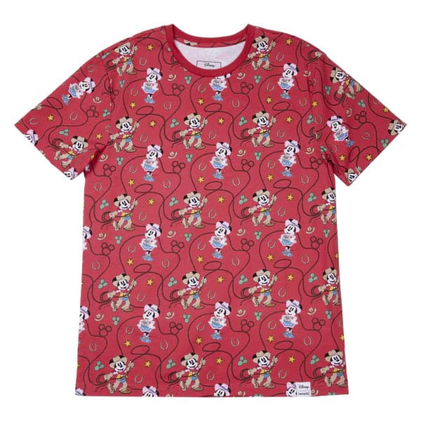 Disney by Loungefly Tee T-Shirt Unisex Western Mickey and Minnie Lasso Size XL