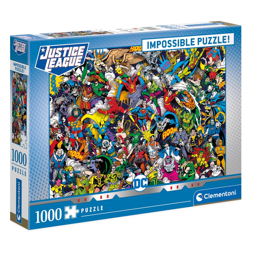 Clementoni Puzzels voor volwassenen - DC Comics, Justice League Impossible Puzzel 1000 Stukjes, 10+ jaar - 39599