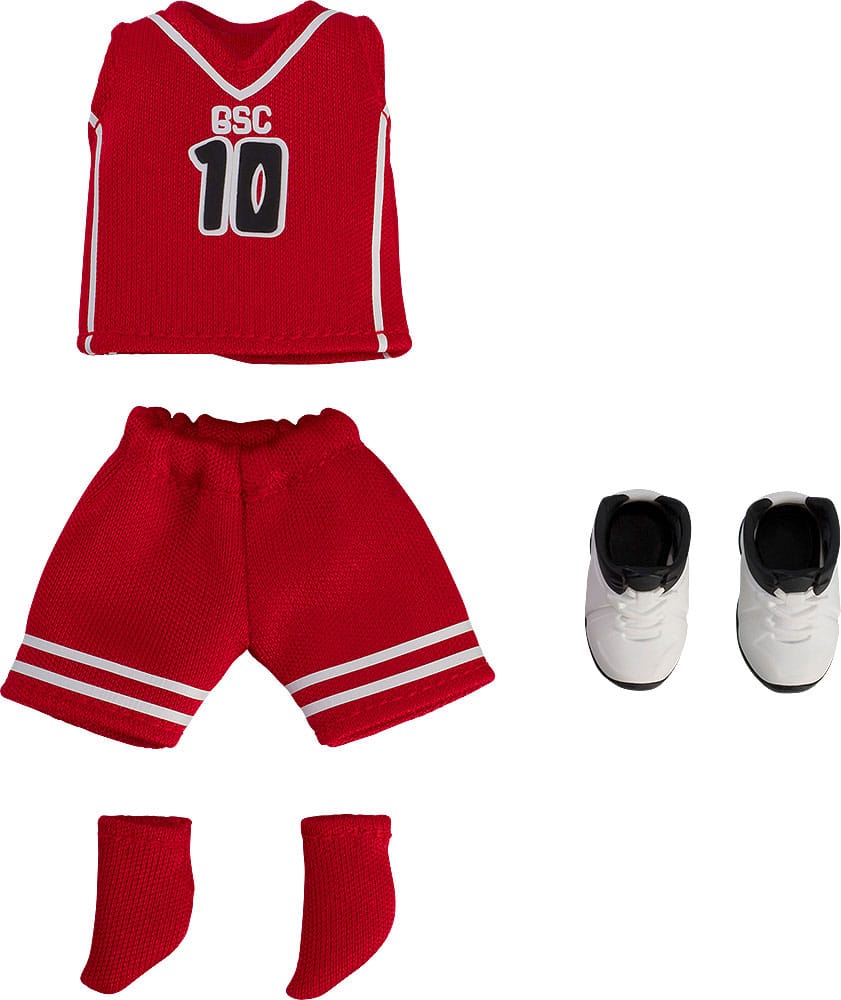 Original Character Parts for Nendoroid Doll Figures Outfit Set: Basketball Uniform (Red)