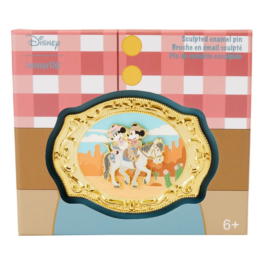 Disney Enamel 3 Pins Western Mickey and Minnie Belt Buckle 3 Collector Box Assortment (12)