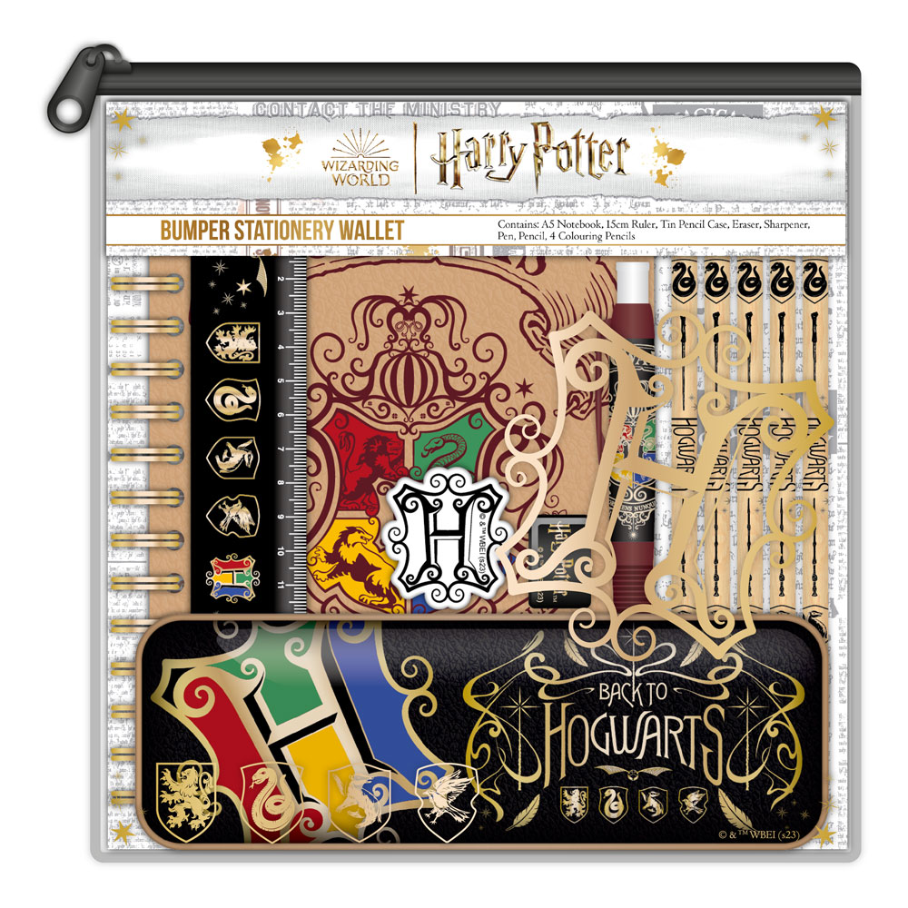 Harry Potter Bumper Stationery Set Colourful Crest Case (8)