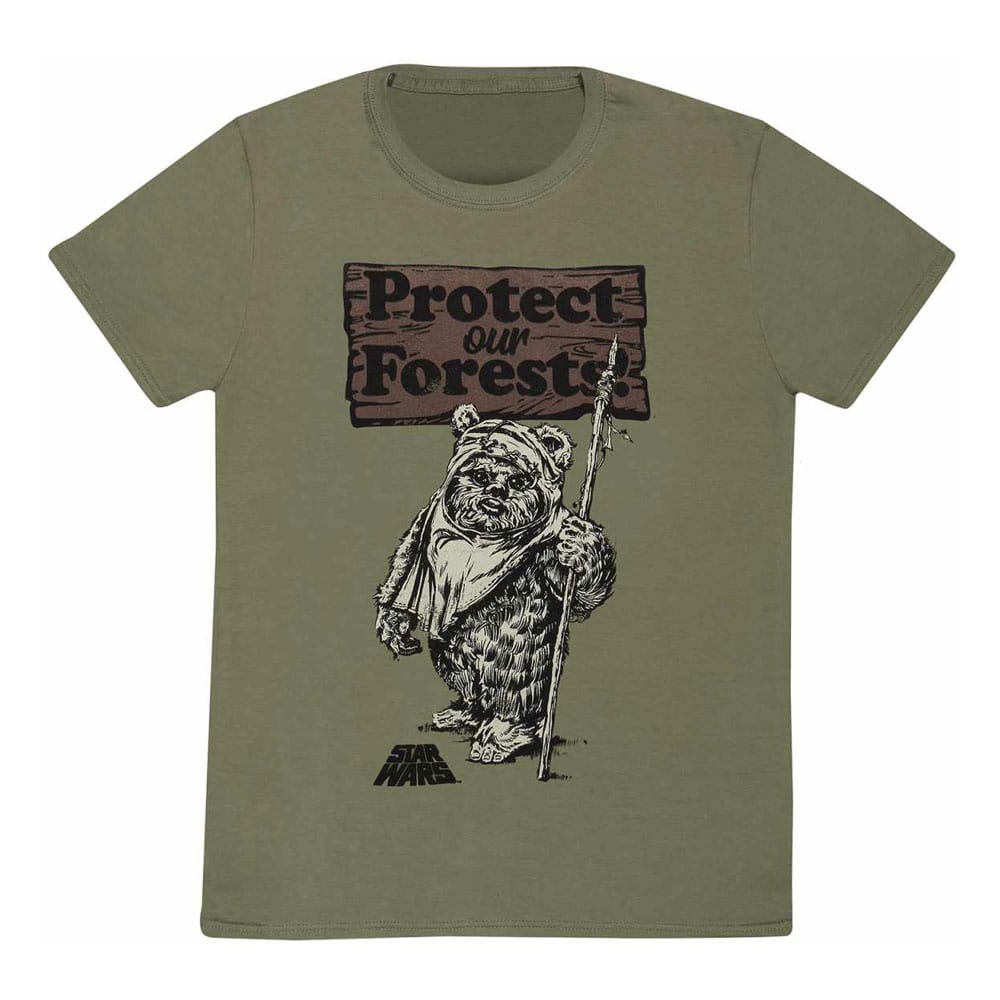 Disney Star Wars - Protect Our Forests Mens Tshirt - L - Groen