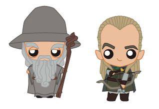 Lord of the Rings Pokis Rubber Minifigures Gandalf & Legolas 6 cm