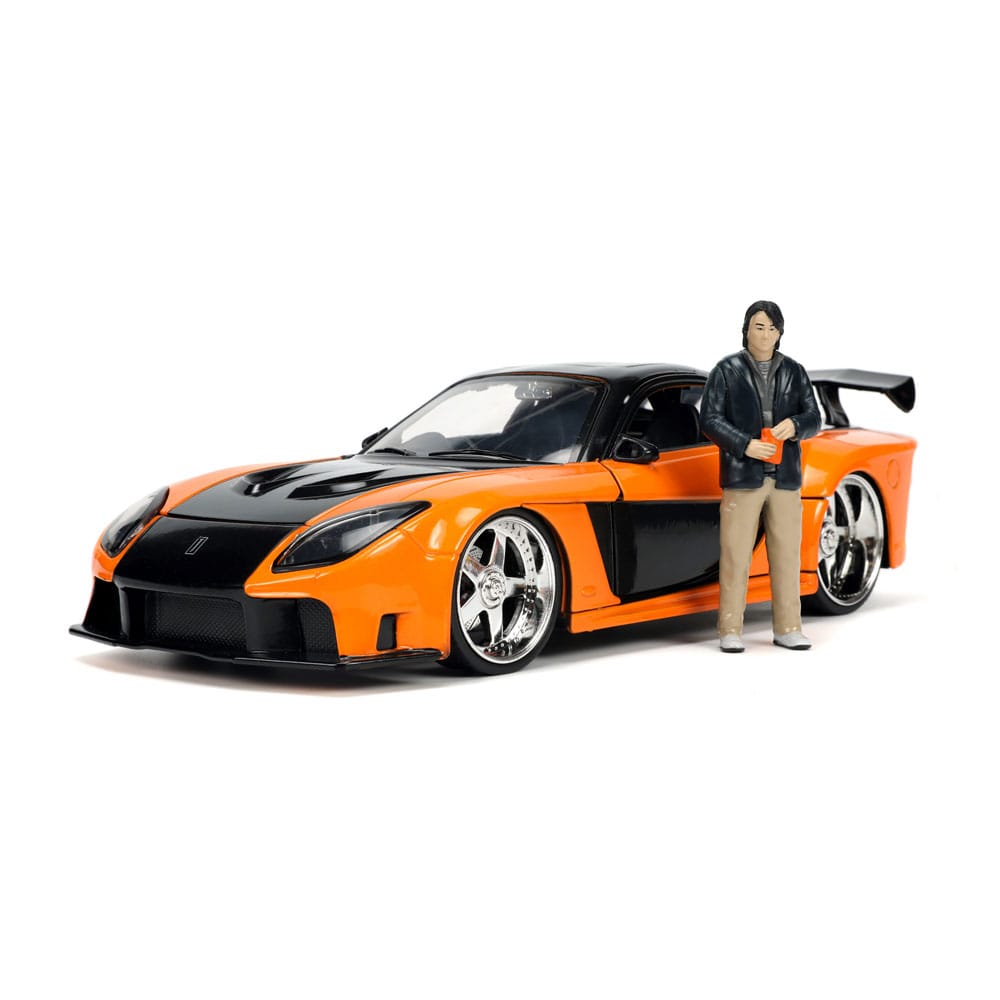 The Fast and Furious Diecast Model Hollywood Rides 1/24 1997 Mazda RX7 with Han Figur