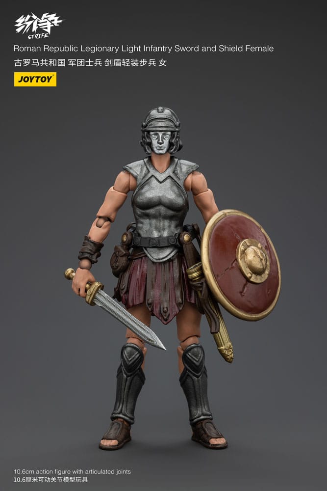 Strife Action Figure 1/18 Roman Republic Legionary Light Infantry Sword and Shield Female 11 cm